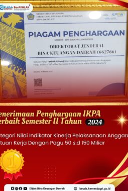 Ditjen Bina Keuda Raih Penghargaan Pengelolaan Keuangan dan Anggaran