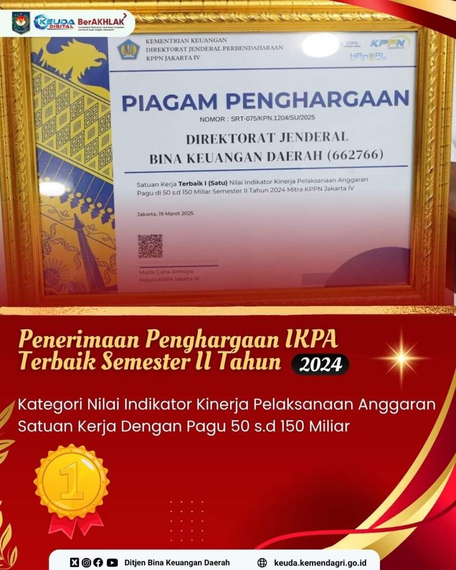 Ditjen Bina Keuda Raih Penghargaan Pengelolaan Keuangan dan Anggaran