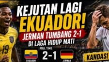 Jerman Telah Pil Pahit saat hadapi Equador. Skor 2-1 utuk Equador jadi pil pahit bagi Tim Fanser [Net/ist]