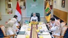 Wakil Gubernur Lampung Jihan Nurlela memimpin Rapat Koordinasi Tim Percepatan Penanggulangan Tuberkulosis (TP2TB) Kabupaten Lampung Selatan secara virtual dari Ruang Kerja Wakil Gubernur Lampung [Rm]