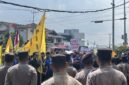 PMII Lampung lakukan demo di halaman kantor DPRD Provinsi Lampung, Senin 29 Juni 2026.[De]