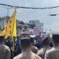 PMII Lampung lakukan demo di halaman kantor DPRD Provinsi Lampung, Senin 29 Juni 2026.[De]