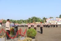 Polres Mesuji menggelar Upacara Laporan Kenaikan Pangkat Periode 1 Juli 2026 yang dilaksanakan secara khidmat di Halaman Mako Polres Mesuji, Kabupaten Mesuji, Provinsi Lampung.[De]