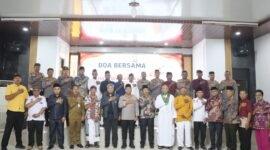 Menjelang peringatan Hari Bhayangkara Ke 80 Tahun 2026 Jajaran Polres Mesuji menggelar Doa bersama lintas agama dengan FKUB kabupaten Mesuji, stakeholder terkait dan Masyarakat dengan tema 