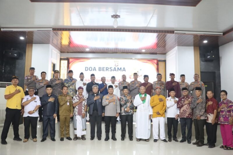 Menjelang peringatan Hari Bhayangkara Ke 80 Tahun 2026 Jajaran Polres Mesuji menggelar Doa bersama lintas agama dengan FKUB kabupaten Mesuji, stakeholder terkait dan Masyarakat dengan tema 