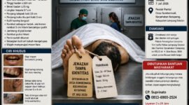 RSUD dr. H. Bob Bazar, SKM, Kabupaten Lampung Selatan mengumumkan informasi mengenai temuan jenazah laki-laki tanpa identitas sebagai bagian dari upaya membantu proses identifikasi sekaligus mempercepat pencarian pihak keluarga korban.[De]