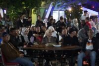 Wakil Gubernur Lampung, Jihan Nurlela, menghadiri kegiatan nonton bareng (nobar) pertandingan Piala Dunia FIFA 2026 bersama masyarakat di kawasan Pasar Kreatif dan Seni PKOR Way Halim, Rabu (1/7/2026).[De]