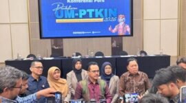Panitia Nasional Penerimaan Mahasiswa Baru Perguruan Tinggi Keagamaan Islam Negeri (PMB PTKIN) menggelar konferensi pers untuk memaparkan perkembangan terbaru seleksi masuk kampus Islam negeri tahun 2026.[De]