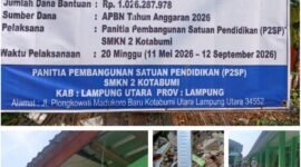 Program revitalisasi satuan pendidikan di SMKN 2 Kotabumi senilai Rp1 miliar lebih yang bersumber dari APBN 2026 diduga terjadi penyimpangan dalam pelaksanaan hingga mengarah pada indikasi korupsi.[Ra]