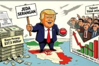 Ilustrasi Perang AS - Iran dan sikap masyarakat AS.