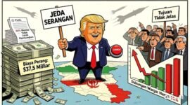 Ilustrasi Perang AS - Iran dan sikap masyarakat AS.