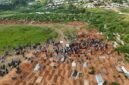 Foto dari udara yang diabadikan menggunakan drone pada 23 Juni 2026 ini menunjukkan sebuah area pemakaman di dekat Bunia, Provinsi Ituri, Republik Demokratik Kongo. (Xin)