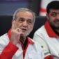 Presiden Iran Masoud Pezeshkian berbicara saat berkunjung ke kantor pusat Perhimpunan Bulan Sabit Merah Iran (IRCS) di Teheran, Iran, pada 15 April 2026. (Xinhua]