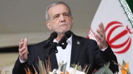 Presiden Iran Masoud Pezeshkian sedang menyampaikan pidato di Teheran, Iran [xin]