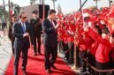 Presiden Tiongkok Xi Jinping menghadiri sebuah upacara penyambutan meriah sebelum pembicaraan dengan Presiden Mesir Abdel-Fattah al-Sisi di luar Istana Qubba di Kairo, Mesir (Xinhua)
