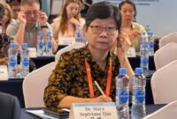 Maya Septriana Tjin, ketua Perkumpulan Pendidikan Tinggi Kesehatan Tradisional Indonesia (PPTKTI) sekaligus profesor di Universitas Airlangga, menghadiri upacara pembukaan Forum Pengobatan Tradisional SCO 2026 di Nanchang, Provinsi Jiangxi, Tiongkok timur, pada 17 September 2026. (Xinhua)