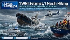 Ilustrasi Kapal Tunda Terbalik di Korea