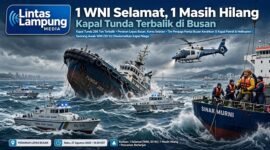 Ilustrasi Kapal Tunda Terbalik di Korea