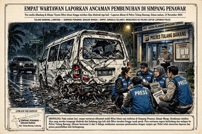Ilustrasi Percobaan Pembunuhan 4 Wartawan Tuba