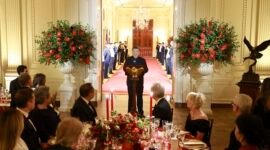 PRESIDEN Tiongkok Xi Jinping menyampaikan pidato dalam jamuan makan malam kenegaraan di Gedung Putih, Washington DC, Amerika Serikat, pada 24 September 2026. (Xinhua)