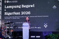 Sekdaprov Lampung Marindo saat menutup Lampung Begawi 2026 [Pl]