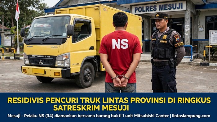 Residivis Pencurian Mobil Truk Antar Provinsi di Tangkap Satreskrim Mesuji