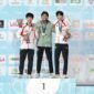 
Antasyafi Robby Al Hilmi naik ke podium setelah meraih gelar juara untuk nomor speed putra pada 11 September 2026. (Xinhua)