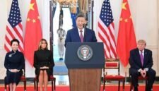 Presiden Tiongkok Xi Jinping berpidato dalam upacara penyambutan yang digelar oleh Presiden Amerika Serikat (AS) Donald Trump di Gedung Putih di Washington DC, AS, pada 24 September 2026. (Xinhua)