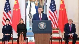 
Presiden Tiongkok Xi Jinping berpidato dalam upacara penyambutan yang digelar oleh Presiden Amerika Serikat (AS) Donald Trump di Gedung Putih di Washington DC, AS, pada 24 September 2026. (Xinhua)