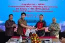 PT Daya Bumi Energi Indonesia (Dayabumi Energi) dan GEM Co., Ltd. menandatangani kerja sama pengembangan pembangkit listrik tenaga surya (PLTS) berkapasitas 90 megawatt-peak (MWp) dan sistem penyimpanan energi baterai berkapasitas 40 megawatt-hour (MWh) di kawasan industri Sulawesi Tengah pada 19 Oktober 2026 di Jakarta Selatan. (Xinhua)