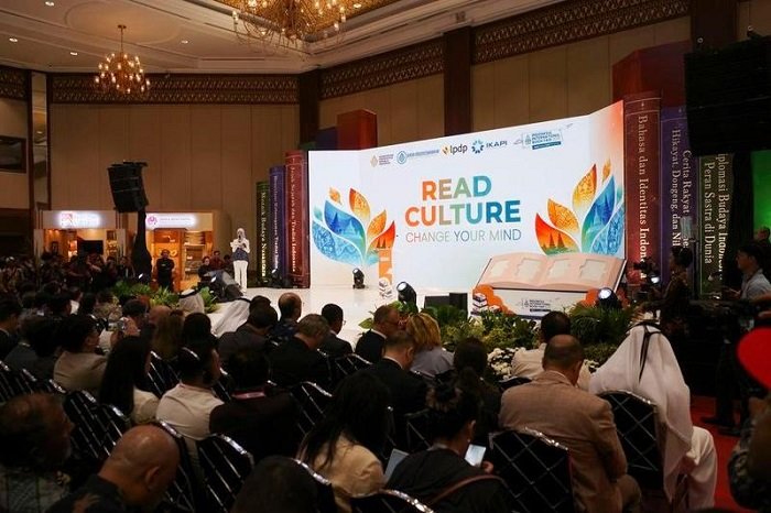Foto yang diabadikan pada 30 September 2026 ini memperlihatkan upacara pembukaan Indonesia International Book Fair 2026 di Jakarta. (Xinhua)