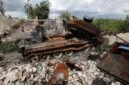Foto yang diabadikan pada 15 Agustus 2024 ini menunjukkan sebuah tank Ukraina yang hancur pascaserangan Rusia di Toretsk. (Xinhua)