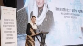 Wakil Menteri Perdagangan RI Dyah Roro Esti Widya Putri berbicara dalam Indonesia-China Business Forum bertajuk 