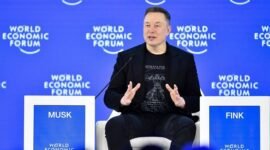 
Pengusaha Amerika Serikat Elon Musk berbicara dalam Pertemuan Tahunan Forum Ekonomi Dunia (World Economic Forum/WEF) 2026 di Davos, Swiss, pada 22 Januari 2026. (Xinhua)