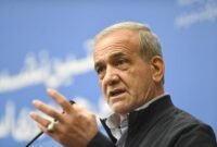 Presiden Iran Masoud Pezeshkian menghadiri konferensi pers di Teheran, Iran, pada 16 September 2024. (Xinhua)